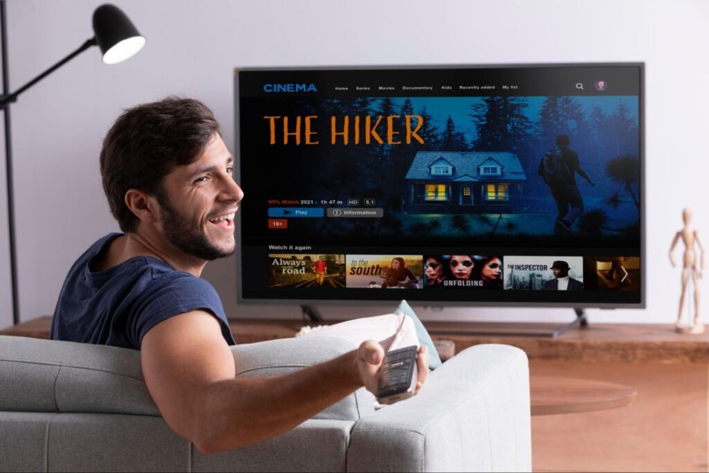 A man watching iptv free trials
